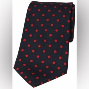 Cerruti 1881 classic Black and Red Polka Dot Tie Silk Vintage